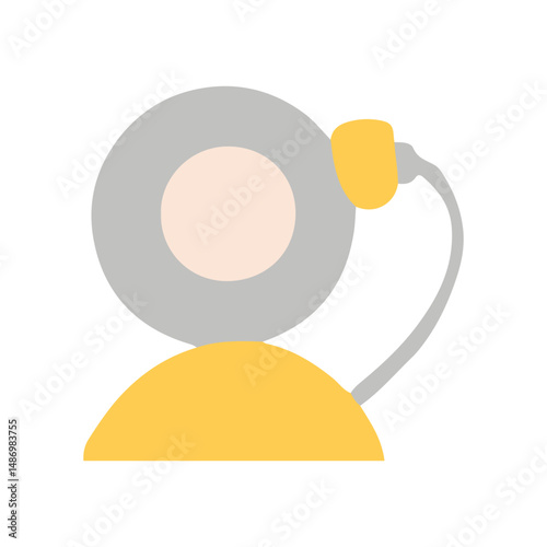 firefighter equipment element stock design. doodles, flat design.fireman protection uniform firefighting firemen gear red helmet flasher hose extinguisher icon vector illustration of equipment of fire