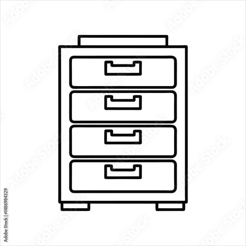 office file cabinets outline line art icon