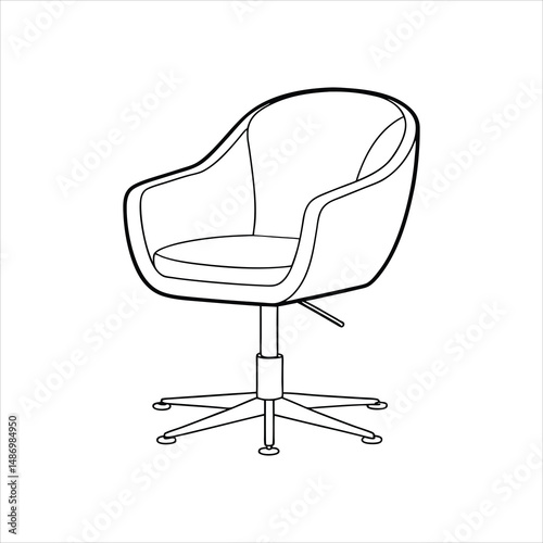 swivel chair outline icon