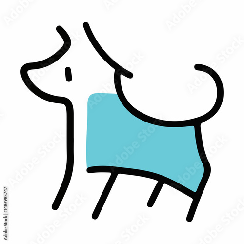 illustrations of various animals with a coloured half theme