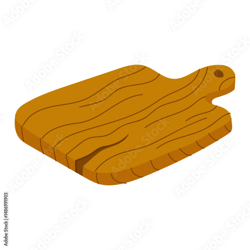 Wooden cutting board resting on a kitchen countertop ready for meal preparation