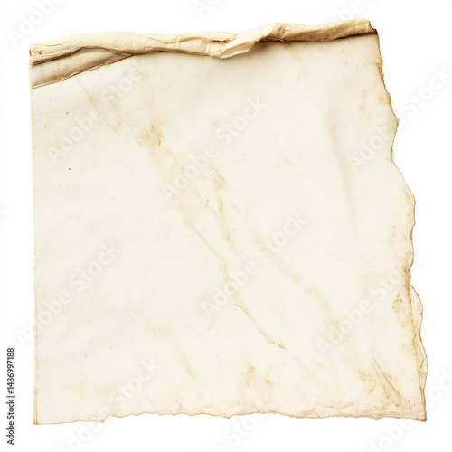 Old stained paper with torn edges creating vintage background