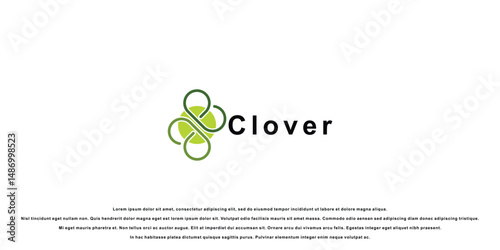 Simple leaf clover logo design with unique concept
