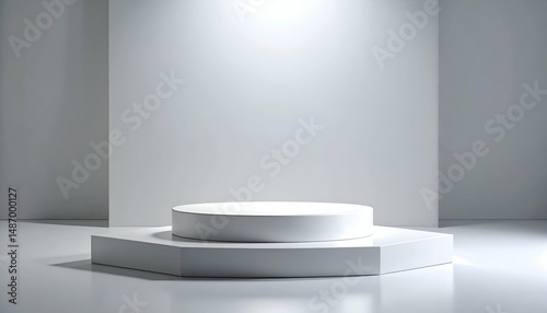 Elegant pastel gray gradient with central pedestal, designed for clean product displays and branding mockups.
