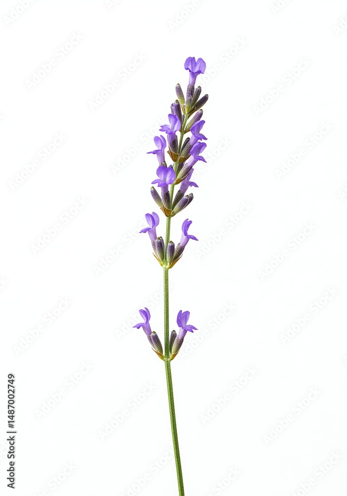 Fototapeta premium Lavender Sprig: A Delicate Purple Botanical Study