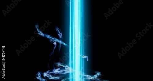 ghost sky beam effect on black background