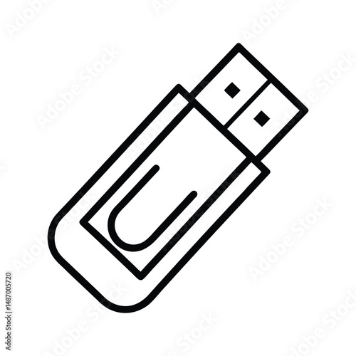 Inserting a USB Flash Drive into Laptop Port