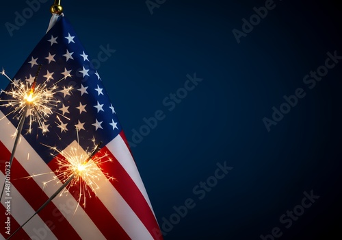 Sparkler and Flag Festive Moment