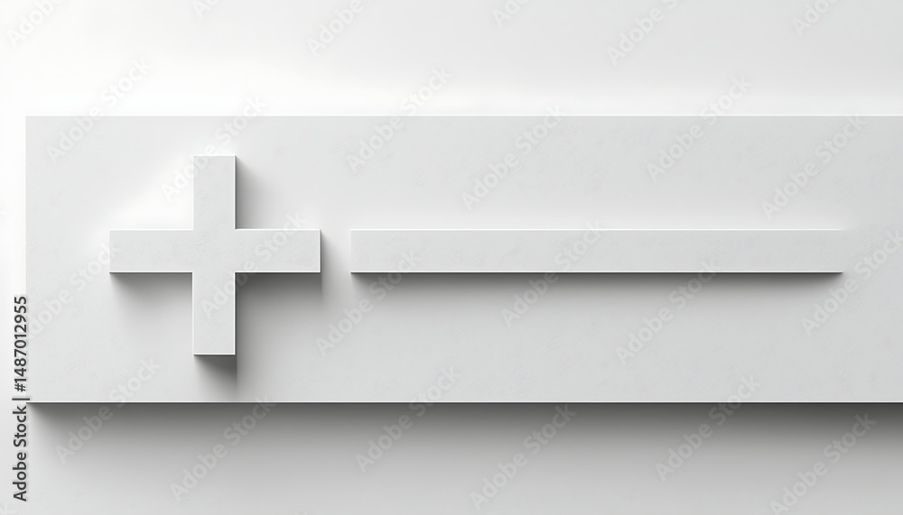 Fototapeta premium White plus and minus symbol