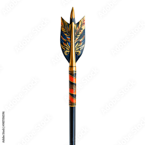 A Lacquered Arrow with Korean Tiger Stripes Mountain Isolated on Transparent Background