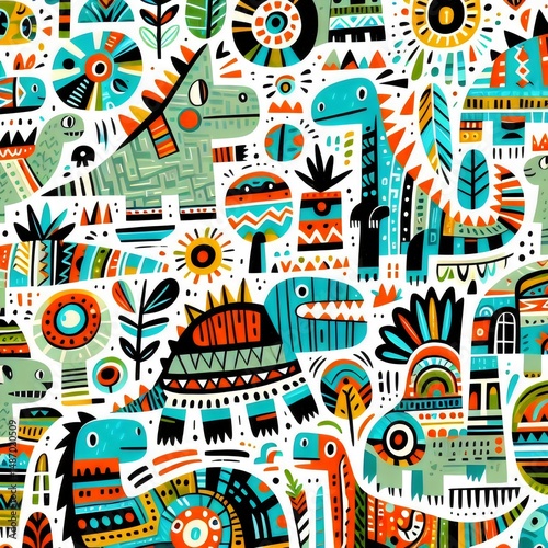 Dino Festín: Aventuras de Color y Fantasía