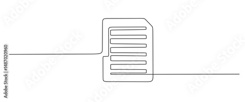 Clipboard with checklist icon continuous one line drawing of outline vector illustration  One continuous line vector drawing of a folder. Outline documents background icon. Saving securities vector .
