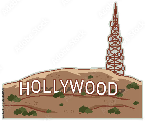 Iconic Hollywood Hills with Communication Tower