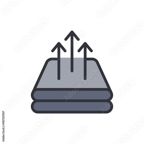 Depicts Layered Fabric With Arrows Illustrating Moisture Wicking Properties