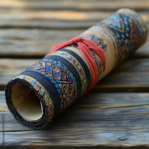 Wallpaper Mural Rolled decorative leather scroll with intricate design Torontodigital.ca