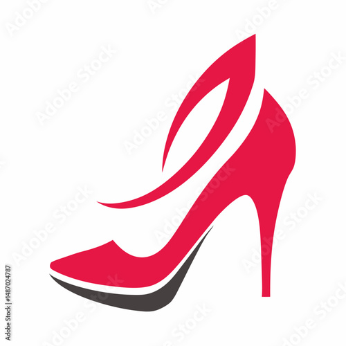 High heel shoes logo vector icon on white background.