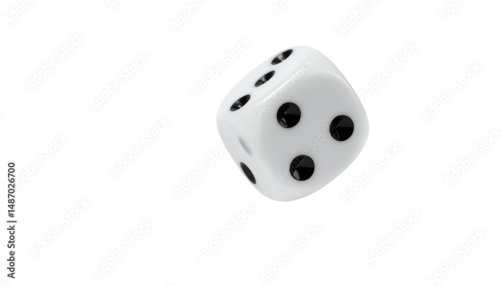 White die, three showing White die, three showing