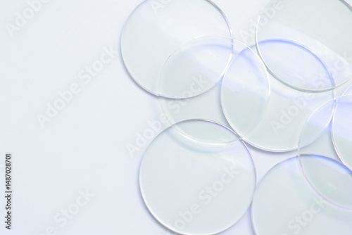 glass lenses eyeglasses on white background 