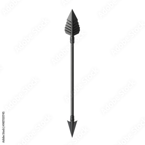 Sleek Arrow with Minimalist Style in Graphitegrey Isolated on Transparent Background