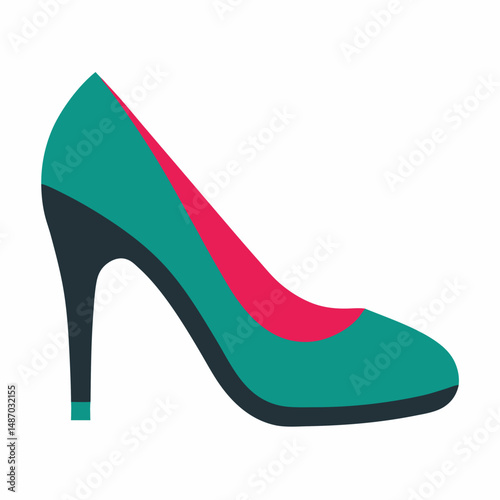 Women high heels shoes icon on white background.