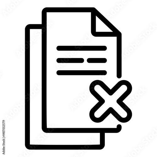rejected document Line Icon