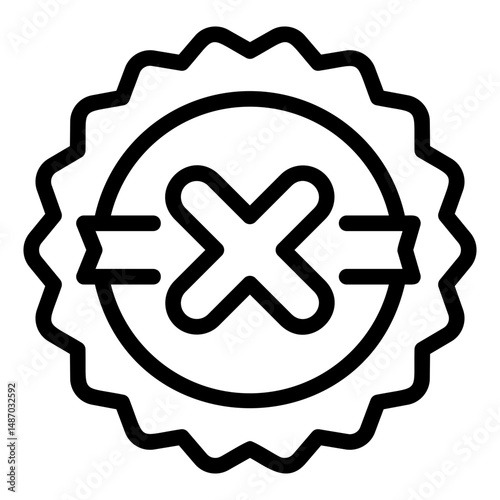 rejected badge Line Icon