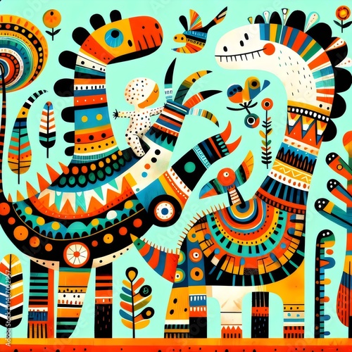 Dino Festín: Aventuras de Color y Fantasía