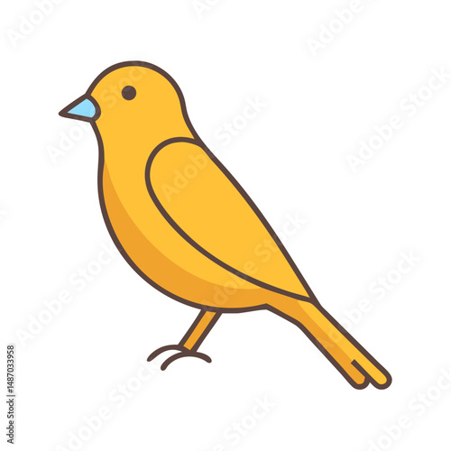 Stylized yellow canary bird illustration with simple line details