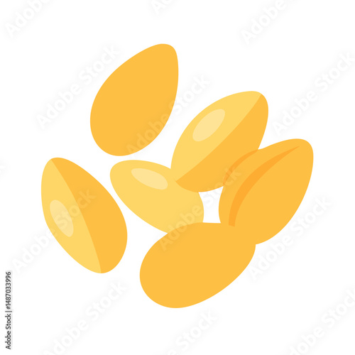 Group of yellow legume beans on black background graphic
