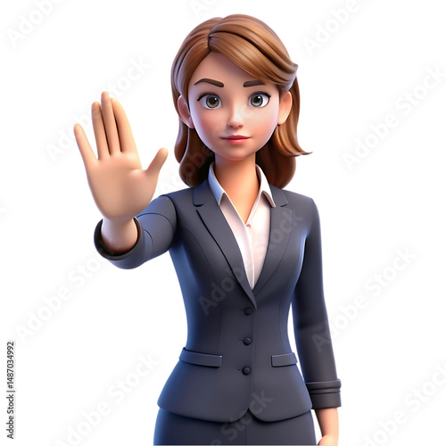 Stop! Businesswoman 3D Model
