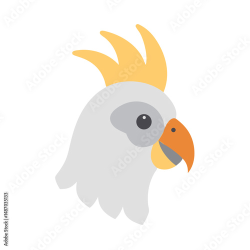 Graphic cockatoo head illustration on black background vector image