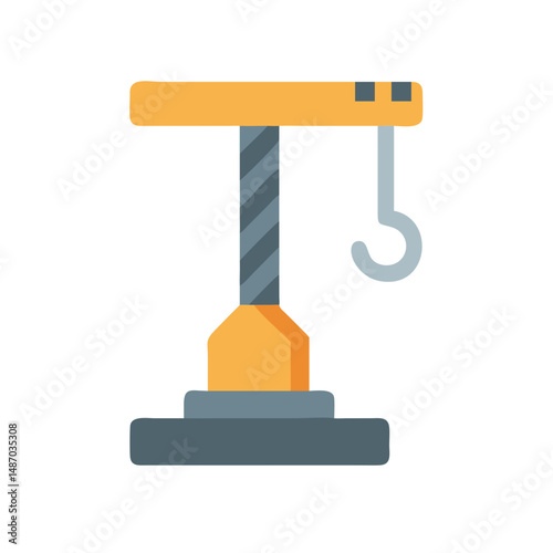 Minimalist construction crane isolated on black background illustration