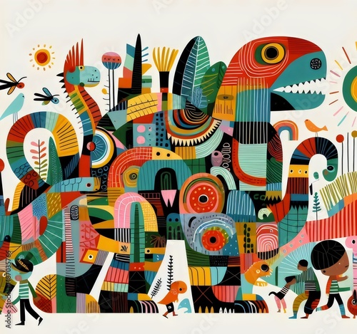 Dino Festín: Aventuras de Color y Fantasía