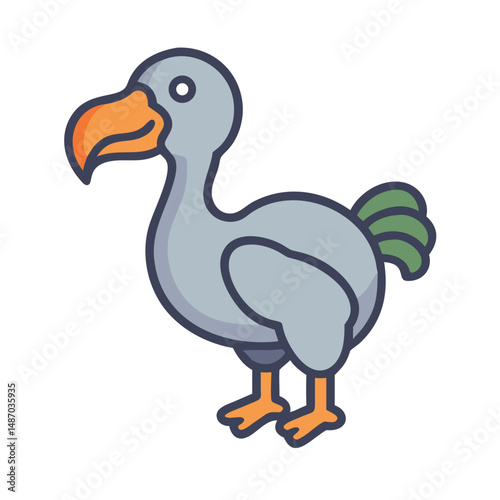 Illustration of a dodo bird on a black background