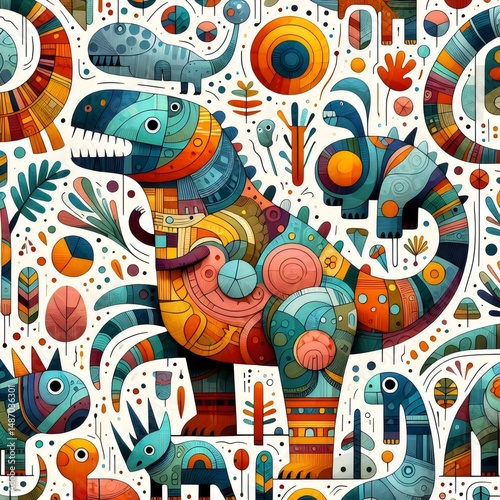 Dino Festín: Aventuras de Color y Fantasía