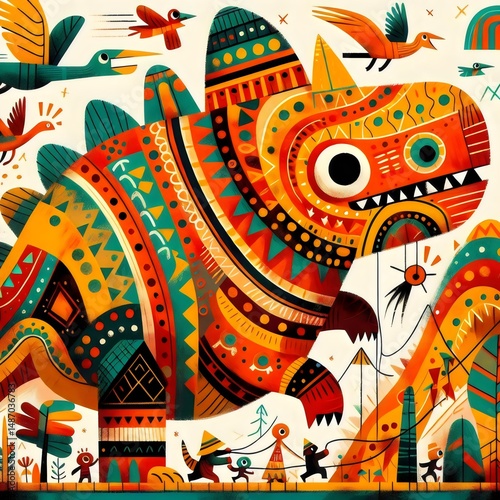 Dino Festín: Aventuras de Color y Fantasía