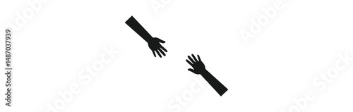People or students with their hands raised flat icon. hands up icon vector illustration