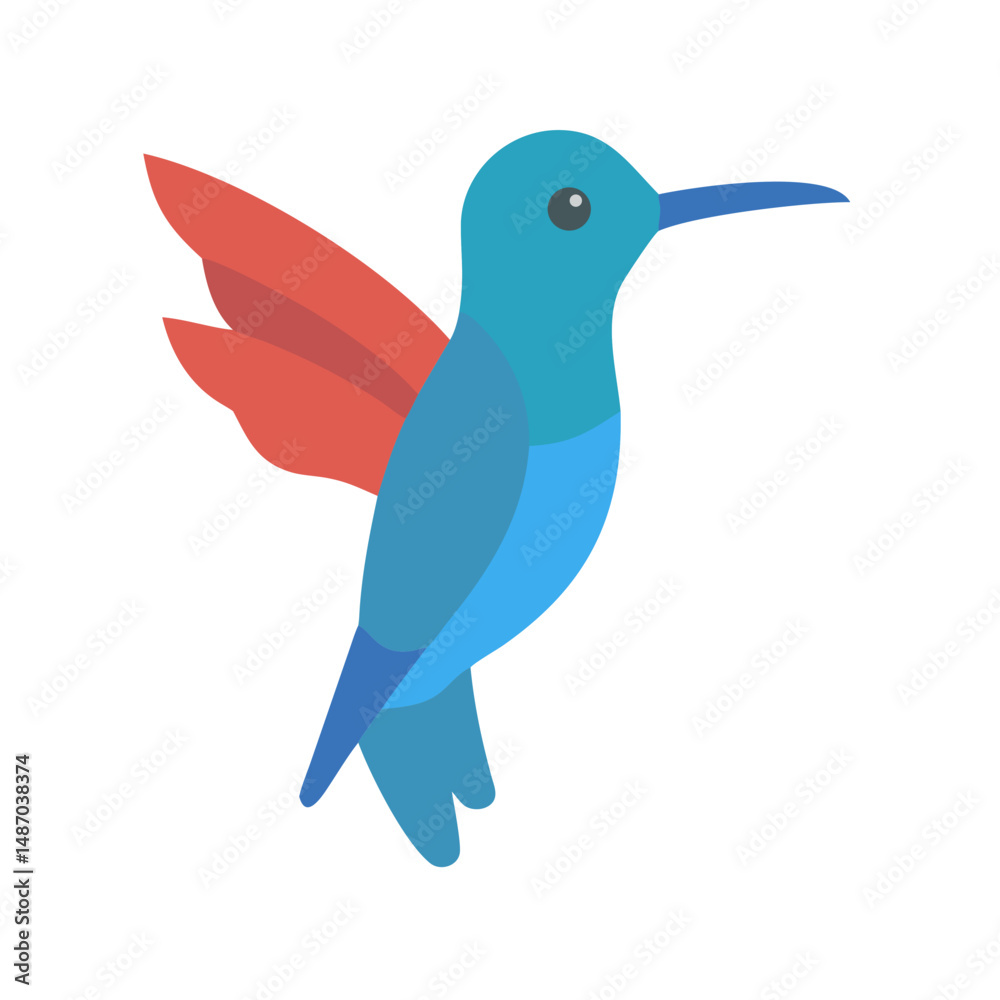 Obraz premium Modern hummingbird design with vibrant color on black backdrop