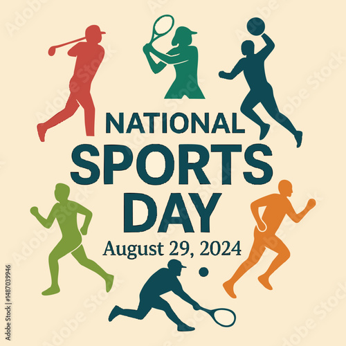 An energetic National Sports Day image celebrating the spirit of sports and fitness. Perfect for banners, posters, and awareness campaigns.

