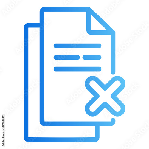 rejected document Gradient icon