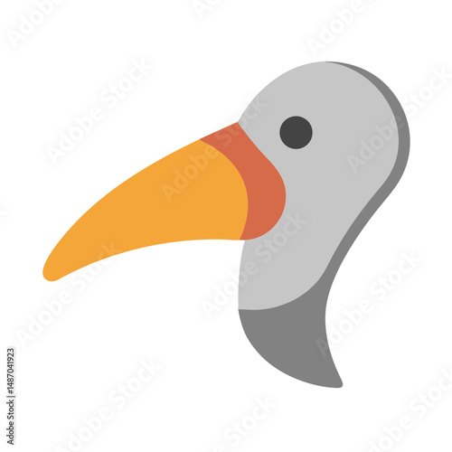 Minimalist Pelican Illustration Against Black Background for Digital Applications