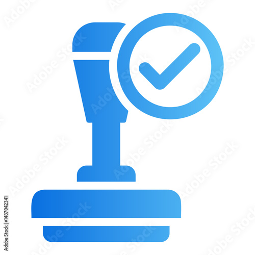 approves stamp Gradient icon