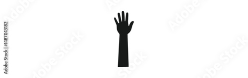 People or students with their hands raised flat icon. hands up icon vector illustration