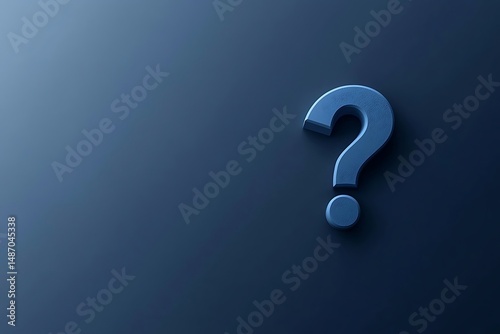 3D question mark on dark blue background