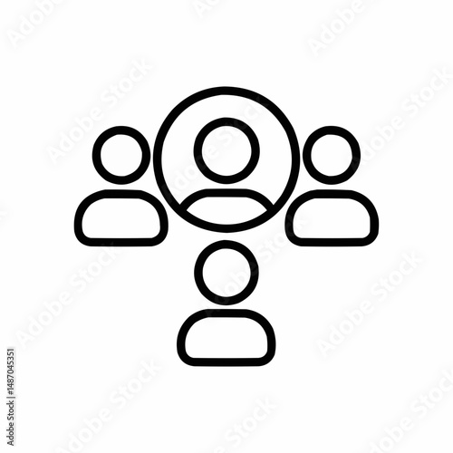 Outlined group of user icons with one highlighted by a circle — candidate selection.