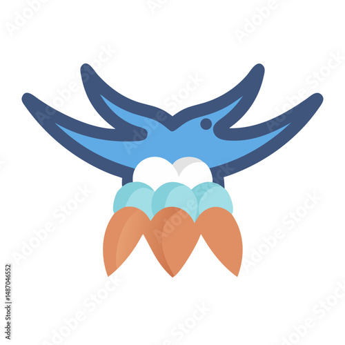 Abstract geometric shapes of blue, white, and brown hues