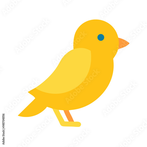 Stylized yellow bird icon on a black background illustration