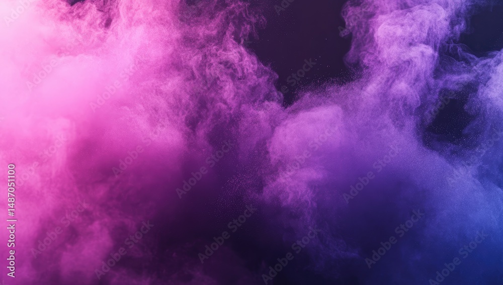 Fototapeta premium Vibrant smoke clouds in hues of pink and purple
