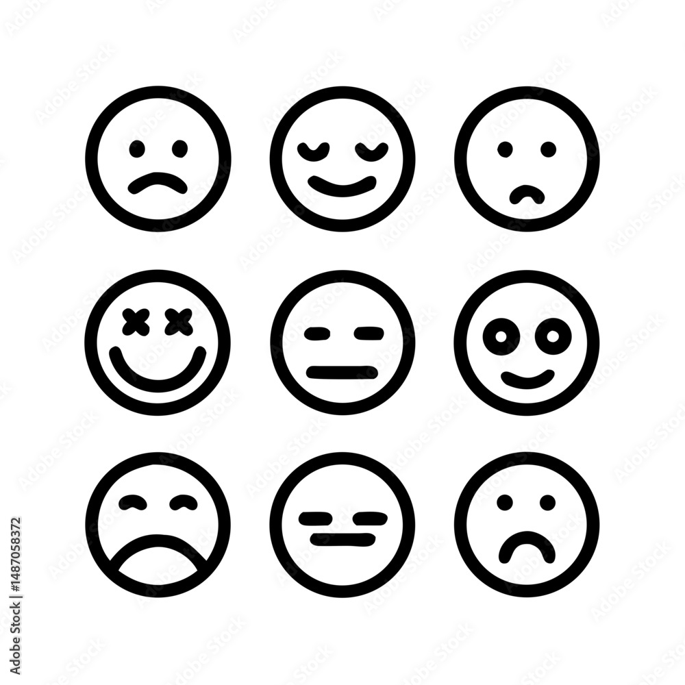 Fototapeta premium set of smiles