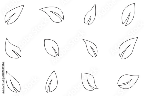 leaf icon linear leaf design eps 10